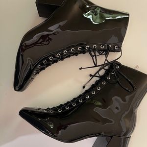 SCHUTZ Kika patent leather booties